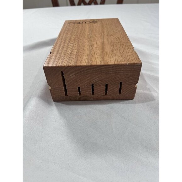 CUTCO Space Saver 5 Slot Solid Oak Knife Block - Picture 2 of 5